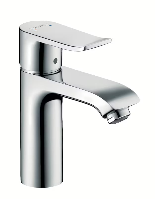 Kromirana jednoručna baterija miješalica za umivaonik hansgrohe Metris 110 s odvodom i tehnologijom EcoSmart