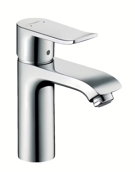 Kromirana jednoručna baterija miješalica za umivaonik hansgrohe Metris 110 s odvodom i tehnologijom EcoSmart
