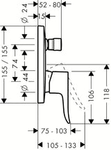 Hansgrohe Metris podžbukna tuš i miješalica za kadu u krom izvedbi s ručicom i preklopnikom