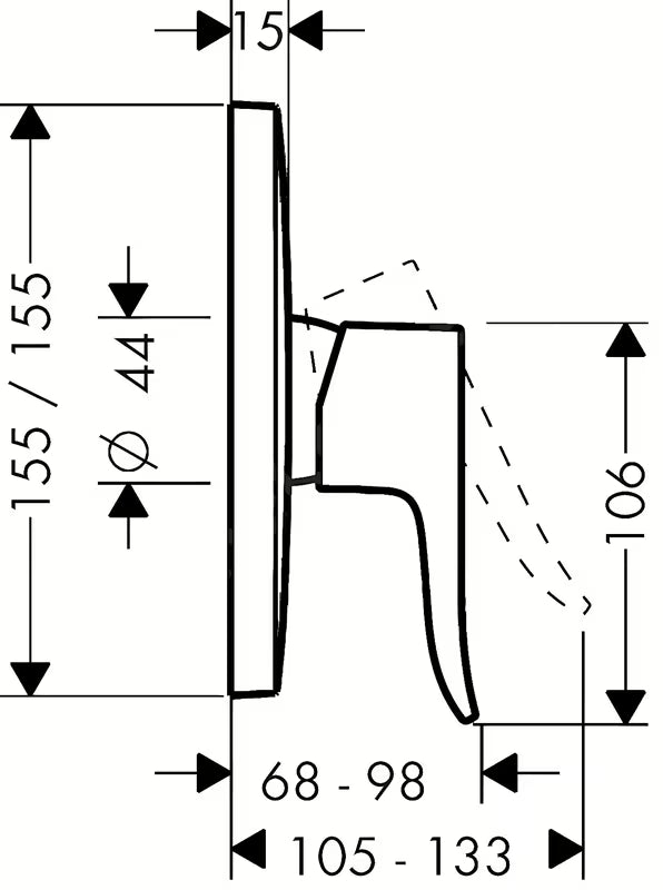 Podžbukna jednoručna baterija miješalica za tuš Hansgrohe Metris u krom izvedbi