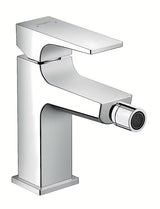 Kromirana jednoručna baterija miješalica za bide Hansgrohe Metropol s push-open odvodnim setom i AirPower perlatorom.