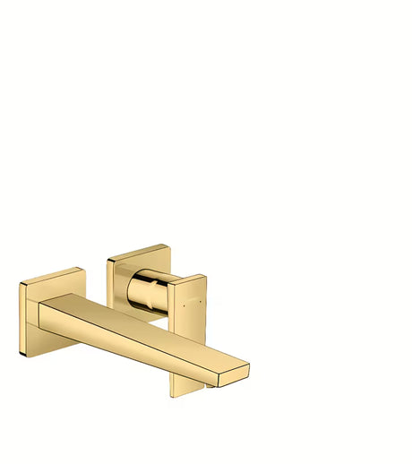 Podžbukna umivaonička jednoručna baterija slavina Hansgrohe Metropol u sjajnoj zlatnoj izvedbi pro za zidnu montažu.