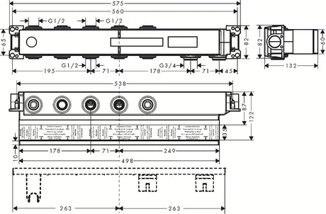 Hansgrohe rainselect podžbukno osnovno tijelo pro termostatska miješalica za tuš s tri funkcije