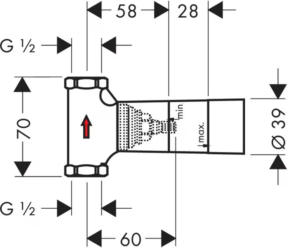 Podžbukno tijelo Hansgrohe pro podžbukni zaporni ventil s priključkom DN15