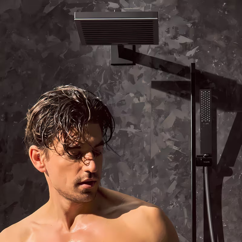 Hansgrohe Pulsify E tuš set u mat crnoj boji s ručnim tušem i zidnom šipkom