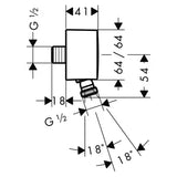 Hansgrohe Puravida podžbukni priključak u kromu s nepovratnim ventilom pro priključak tuš crijeva
