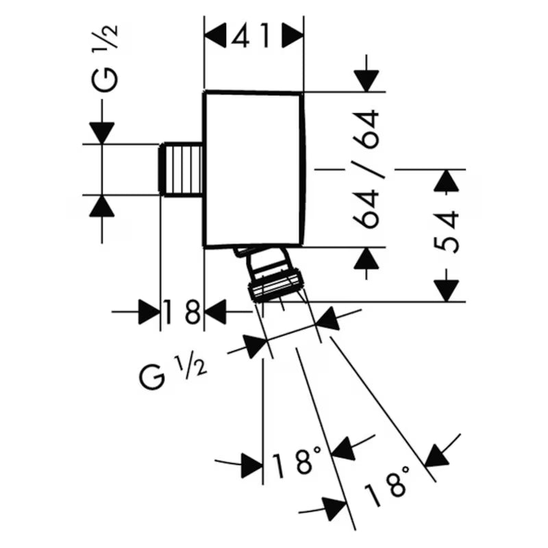 Hansgrohe Puravida podžbukni priključak u kromu s nepovratnim ventilom pro priključak tuš crijeva