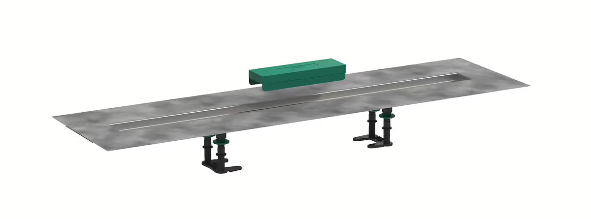 Hansgrohe RainDrain instalacijski set pro tuš kanalice s odvodnim kanalom od nehrđajućeg čelika s padom i brtvenom membranom.