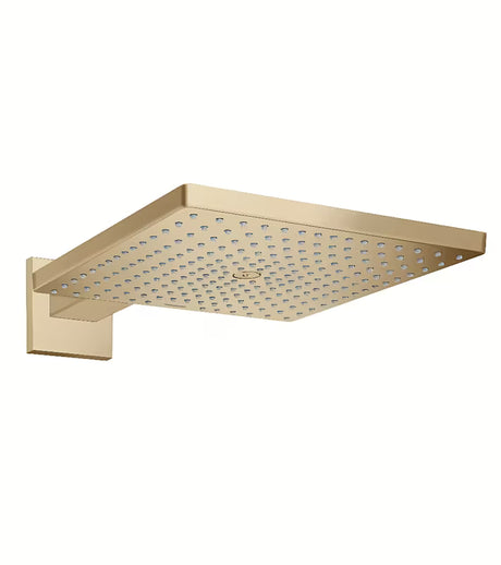 Hansgrohe Raindance E kvadratna nadglavni tuš 300x300 mm u brušenoj bronci pro za zidnu montažu.