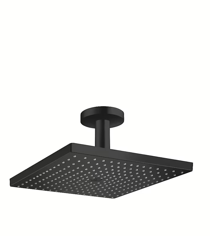 Hansgrohe Raindance E 300 kvadratna nadglavni tuš s tuš krakom, mat crna