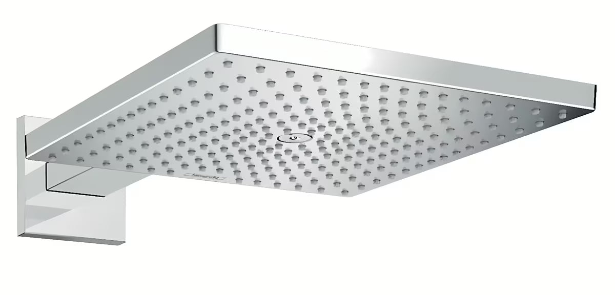 Nadglavni tuš Hansgrohe Raindance E 300 s tuš krakom u kromu, kvadratna tuš glava 300 × 300 mm