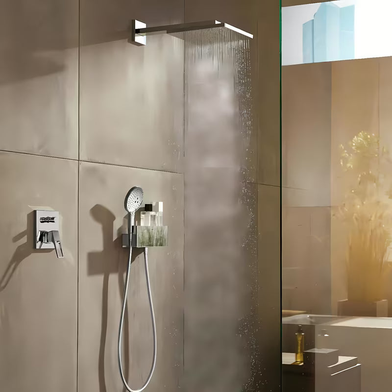 Nadglavni tuš Hansgrohe Raindance E 300 s tuš krakom u kromu, kvadratna tuš glava 300 × 300 mm