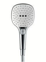 Ručna ručni tuš Hansgrohe Raindance Select E u izvedbi bijela/krom s tipkom Select
