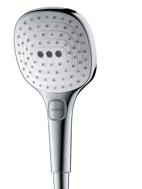 Ručni tuš Hansgrohe Raindance Select E bijela/krom s tipkom Select s tri mlaza