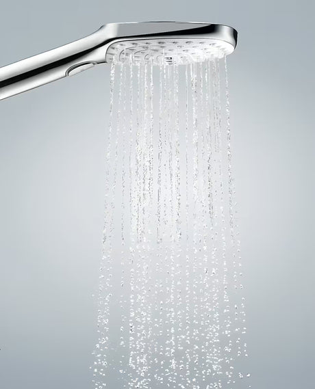 Ručni tuš Hansgrohe Raindance Select E bijela/krom s tipkom Select s tri mlaza