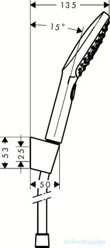 Hansgrohe Raindance Select E miješalica za kadu tuš set u krom izvedbi s ručnim tušem 120 mm, držačem i crijevom 1,60 m