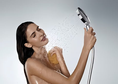 Kromirani ručni tuš Hansgrohe Raindance Select S 120 s tipkom Select s tri vrste mlaza