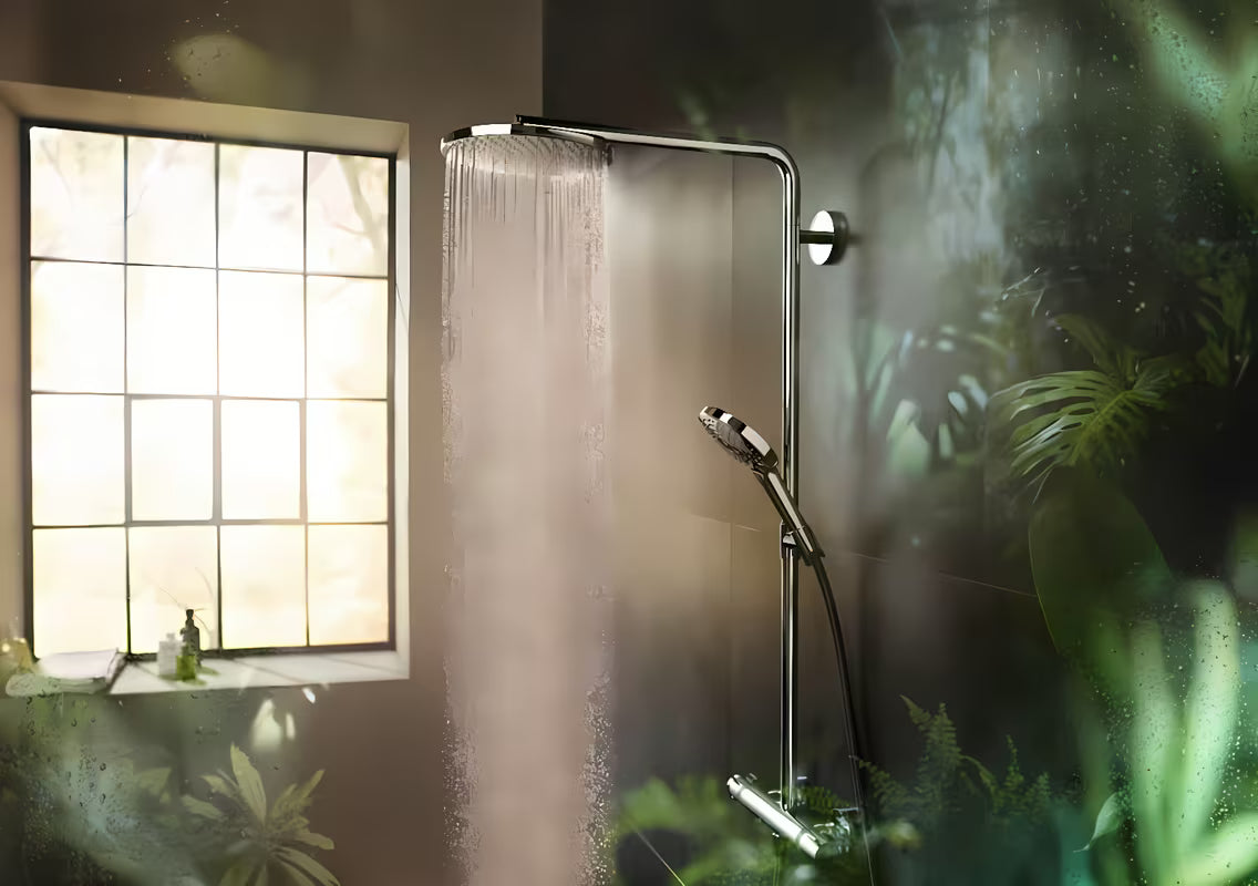 Hansgrohe Raindance Select S tuš sustav s termostatskom miješalicom u kromu s nadglavnim i ručnim tušem