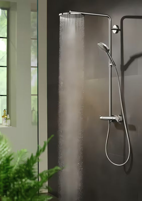 Hansgrohe Raindance Select S tuš sustav s termostatskom miješalicom u kromu s nadglavnim i ručnim tušem
