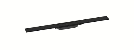 Tuš kanalica hansgrohe raindrain Flex 80 cm u mat crnoj boji s dizajnerskim pokrovom.