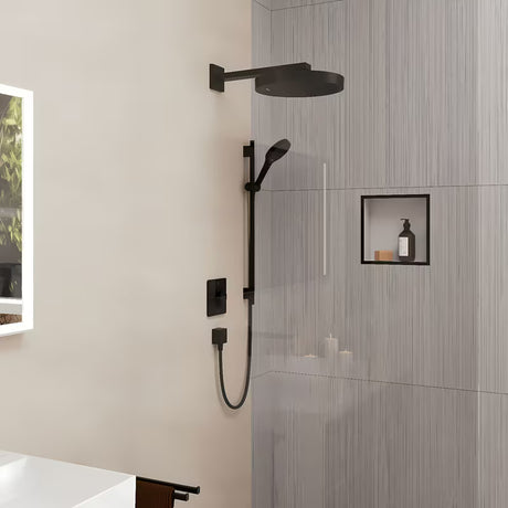 Hansgrohe Rainfinity tuš set EcoSmart u mat crnoj boji s ručnim tušem, šipkom i tekstilnim crijevom