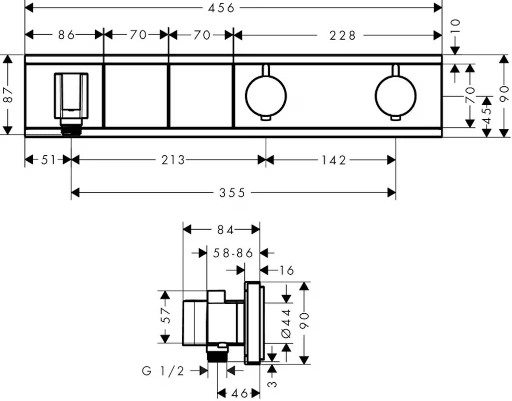 Hansgrohe Rainselect podžbukna termostatska miješalica za tuš Select u izvedbi bijela/krom