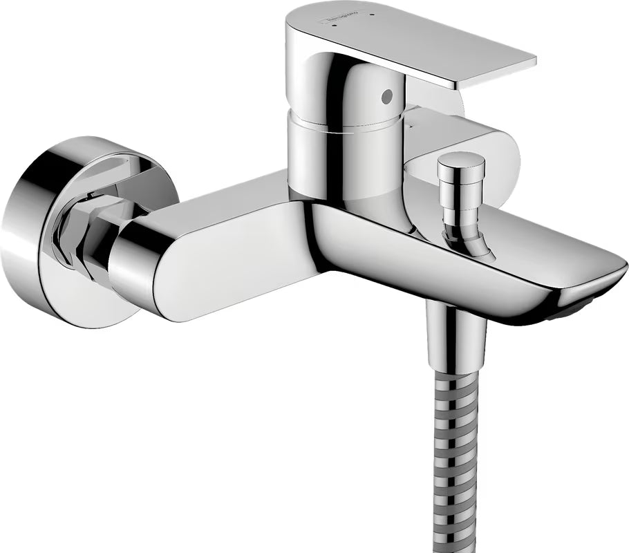 Kromirana zidna jednoručna baterija miješalica za kadu hansgrohe Rebris E s preklopnikom kada/tuš