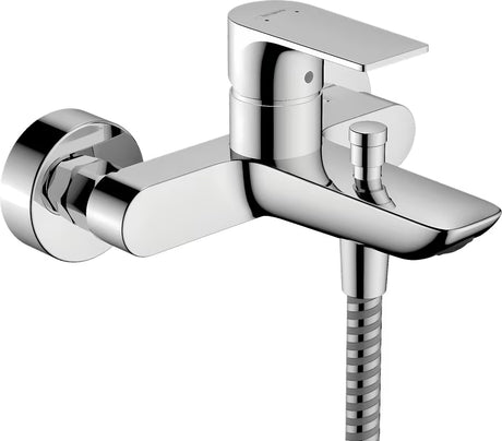 Kromirana zidna jednoručna baterija miješalica za kadu hansgrohe Rebris E s preklopnikom kada/tuš