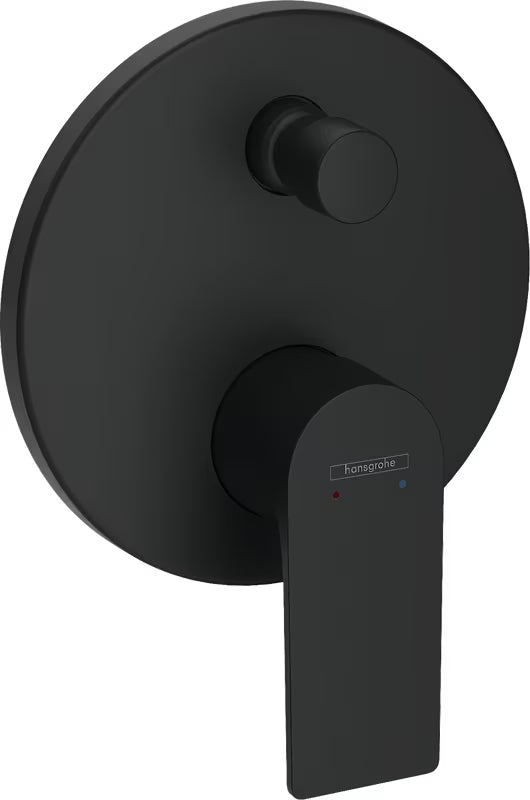 Podžbukna jednoručna baterija tuš i miješalica za kadu Hansgrohe Rebris E u mat crnoj boji.