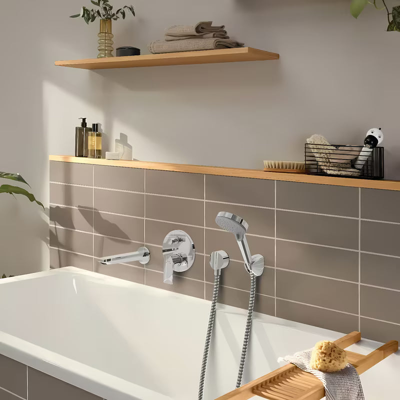Podžbukna jednoručna baterija tuš i miješalica za kadu Hansgrohe Rebris E u krom izvedbi