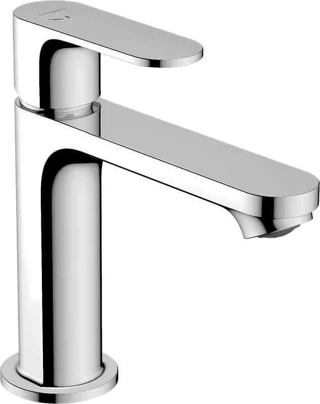 Kromirana miješalica za umivaonik Hansgrohe Rebris S funkcijom CoolStart i odvodnim setom s poteznom šipkom