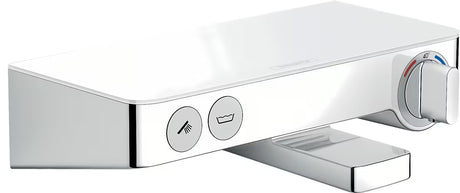 Hansgrohe showertablet Select 300 termostatska miješalica za kadu u bijeloj i krom izvedbi sa staklenom policom