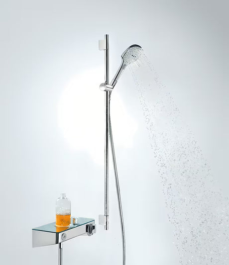 Hansgrohe showertablet Select 300 termostatska miješalica za kadu u bijeloj i krom izvedbi sa staklenom policom