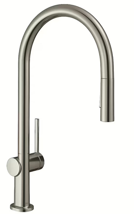 Miješalica za Sudoper Hansgrohe Talis s visokim lučnim izljevom i izvlačnim tušem u izgledu nehrđajućeg čelika
