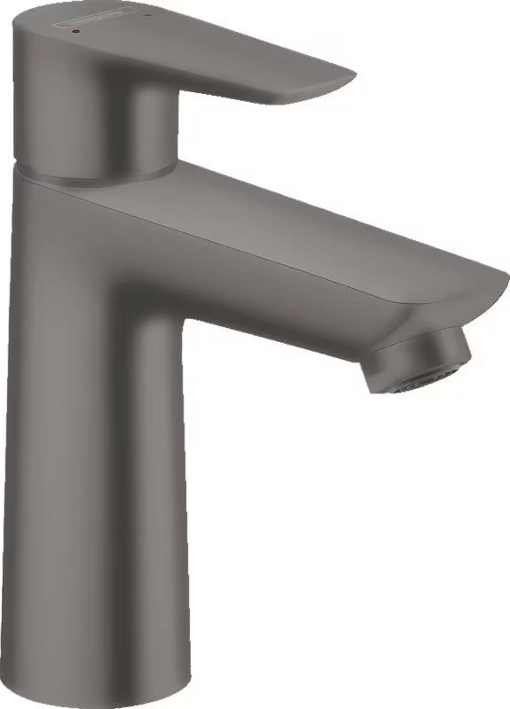 Umivaonička jednoručna baterija slavina Hansgrohe Talis E 110 s odvodom s površinskom obradom brušeni crni krom.