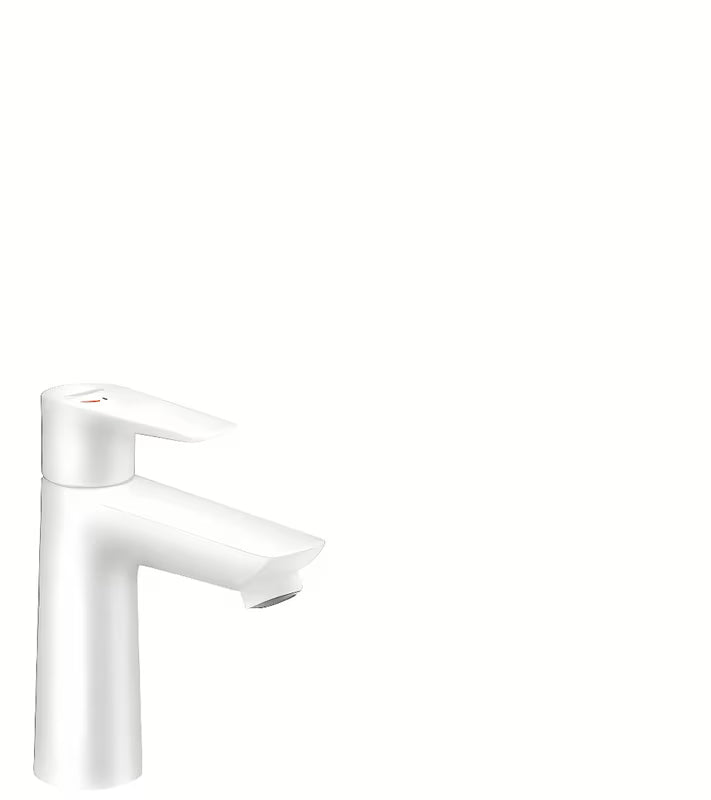 Miješalica za Umivaonik Hansgrohe Talis E u mat bijeloj boji, jednoručna baterija stojeća bez odvoda.