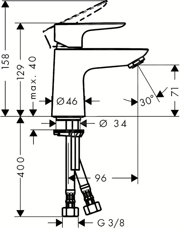 Kromirana jednoručna baterija miješalica za umivaonik Hansgrohe Talis E s tehnologijom CoolStart