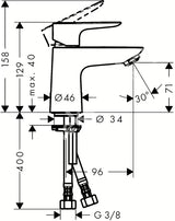 Kromirana jednoručna baterija miješalica za umivaonik Hansgrohe Talis E 80 bez odvoda