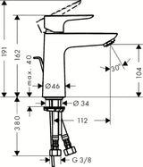 Kromirana umivaonička jednoručna baterija slavina Hansgrohe Talis E 110 s odvodom i poteznom šipkom