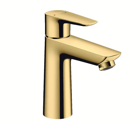 Umivaonička jednoručna baterija slavina Hansgrohe Talis E 110 s odvodom u sjajnoj zlatnoj izvedbi