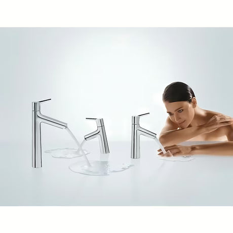 Kromirana jednoručna baterija stojeća miješalica za umivaonik Hansgrohe Talis S bez odvoda