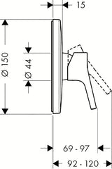 Hansgrohe Talis S podžbukna jednoručna baterija miješalica za tuš u krom izvedbi
