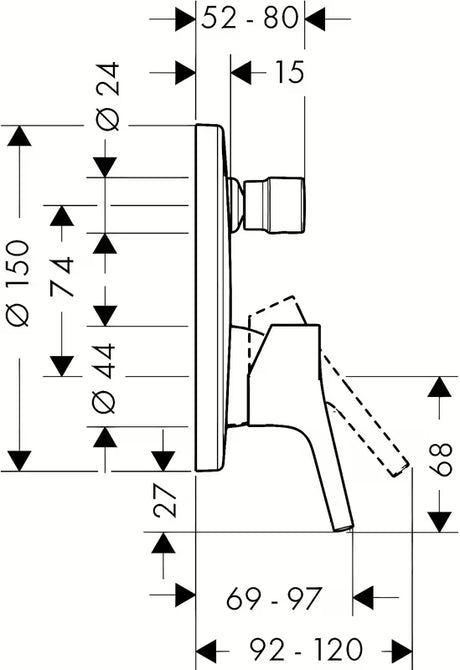 Hansgrohe Talis S podžbukna jednoručna baterija tuš i miješalica za kadu u krom izvedbi