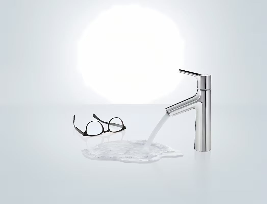 Kromirana jednoručna baterija stojeća miješalica za umivaonik Hansgrohe Talis S bez odvoda