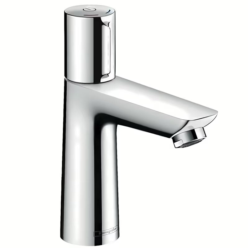Kromirana miješalica za umivaonik Hansgrohe Talis Select E s tipkom Select i ispusnim ventilom s poteznom šipkom