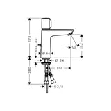 Kromirana miješalica za umivaonik Hansgrohe Talis Select E s tipkom Select i ispusnim ventilom s poteznom šipkom