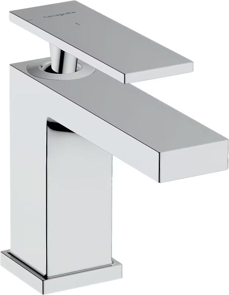 Kromirana jednoručna baterija miješalica za umivaonik Hansgrohe Tecturis E s tehnologijom CoolStart i ispusnim ventilom na potez