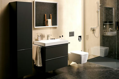 Kromirana jednoručna baterija miješalica za umivaonik Hansgrohe Tecturis E s bočnom ručicom i odvodom
