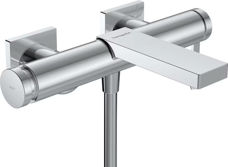 Zidna jednoručna baterija miješalica za kadu Hansgrohe Tecturis E u krom izvedbi s tipkom Select