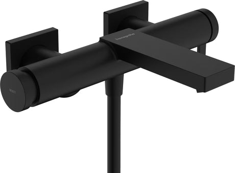 Hansgrohe Tecturis E jednoručna baterija zidna miješalica za kadu u mat crnoj s tipkom Select